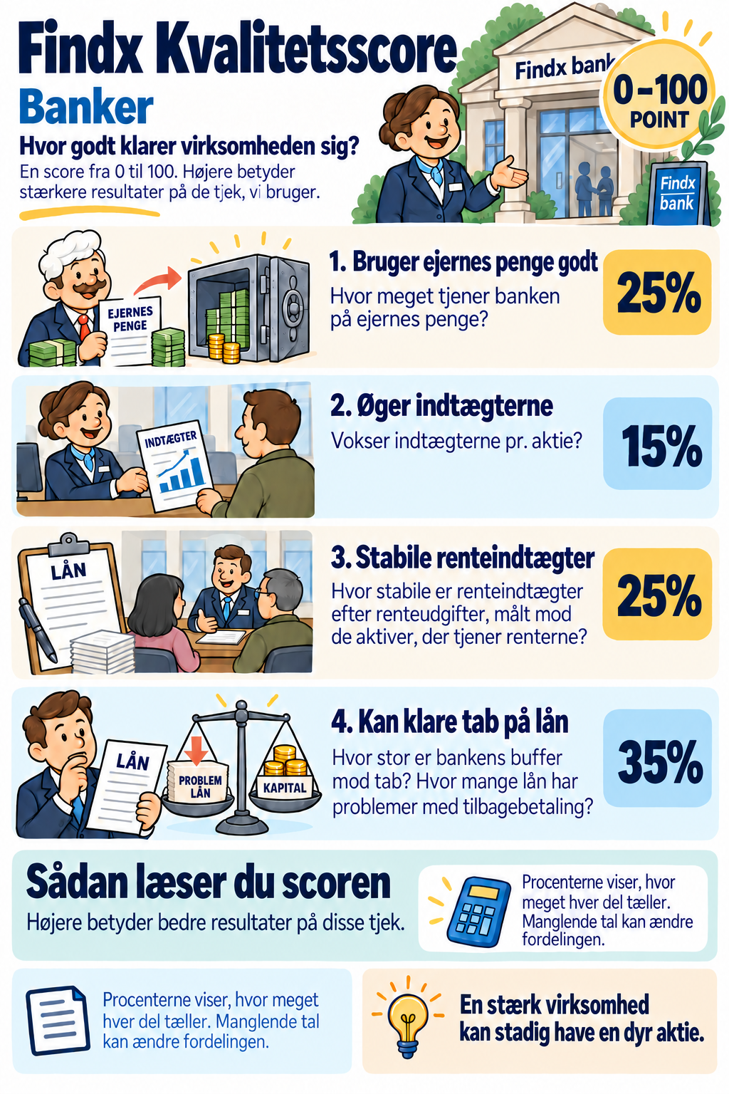 Kvalitet: banker: forklaret med billeder. De samme tjek forklares nedenfor.