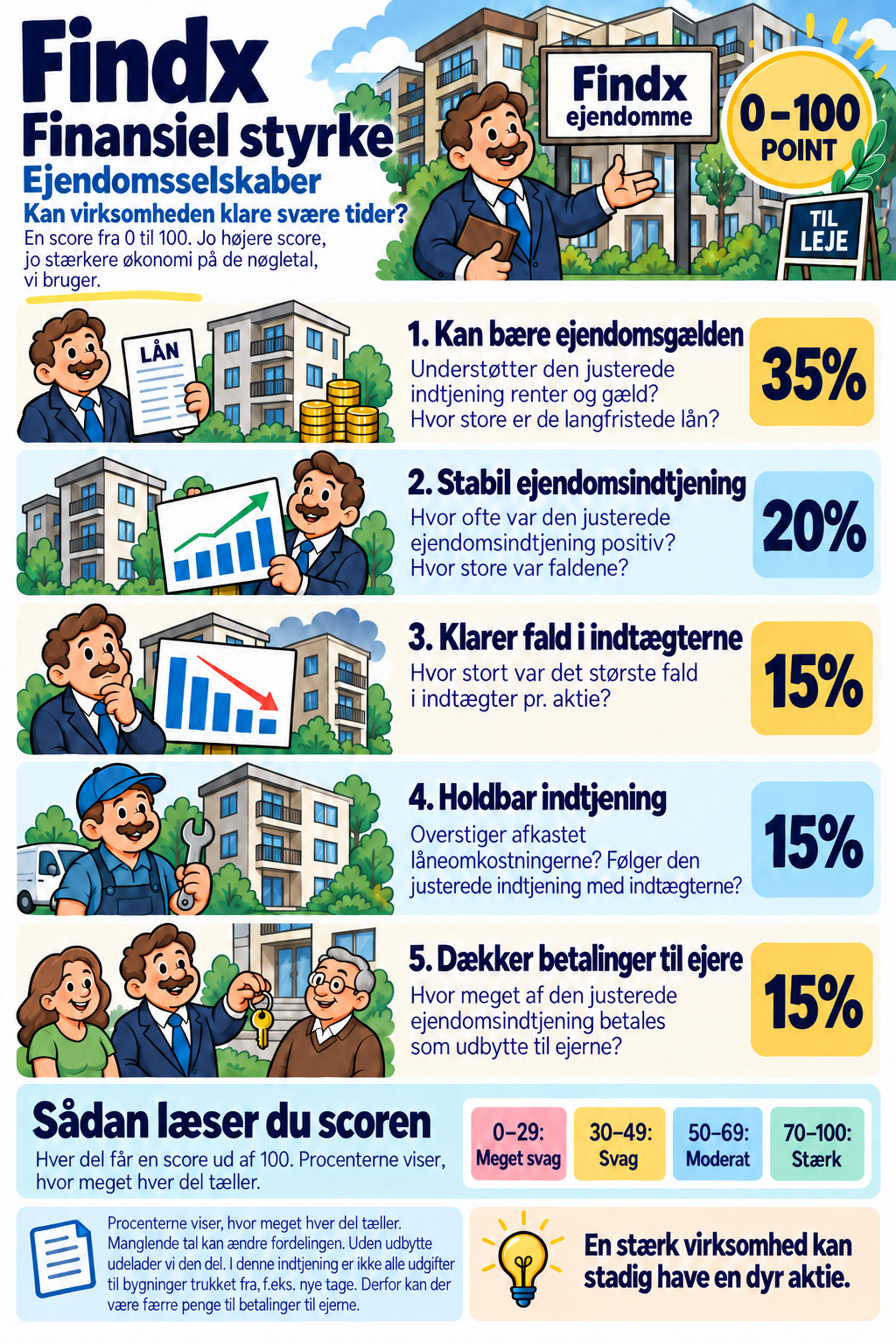 Finansiel styrke: ejendomsselskaber: forklaret med billeder. De samme tjek forklares nedenfor.